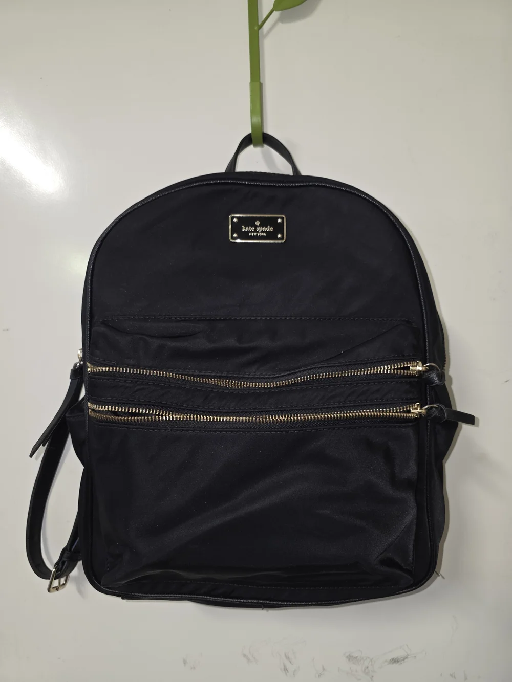 Free With Bundle Damaged* kate spade Black Nylon Zip-Front Backpack